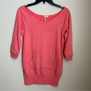 Bongo Coral 3/4 Length Sleeve Light Weight Sweatshirt Top Shirt Sexy Y2K Sz M